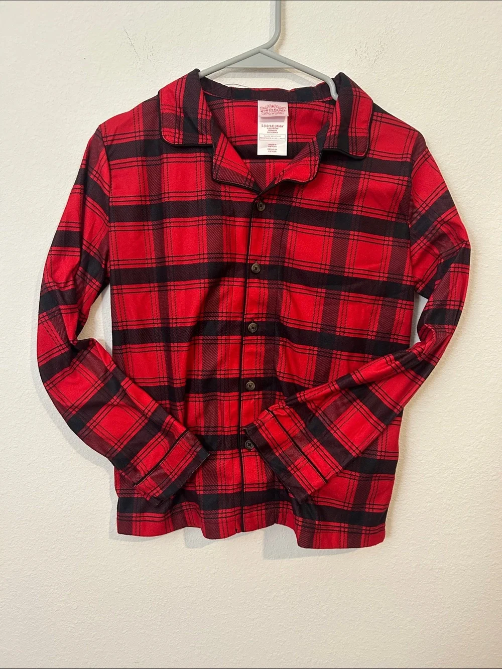Wondershop Red & Black Plaid Kids Pajama Shirt